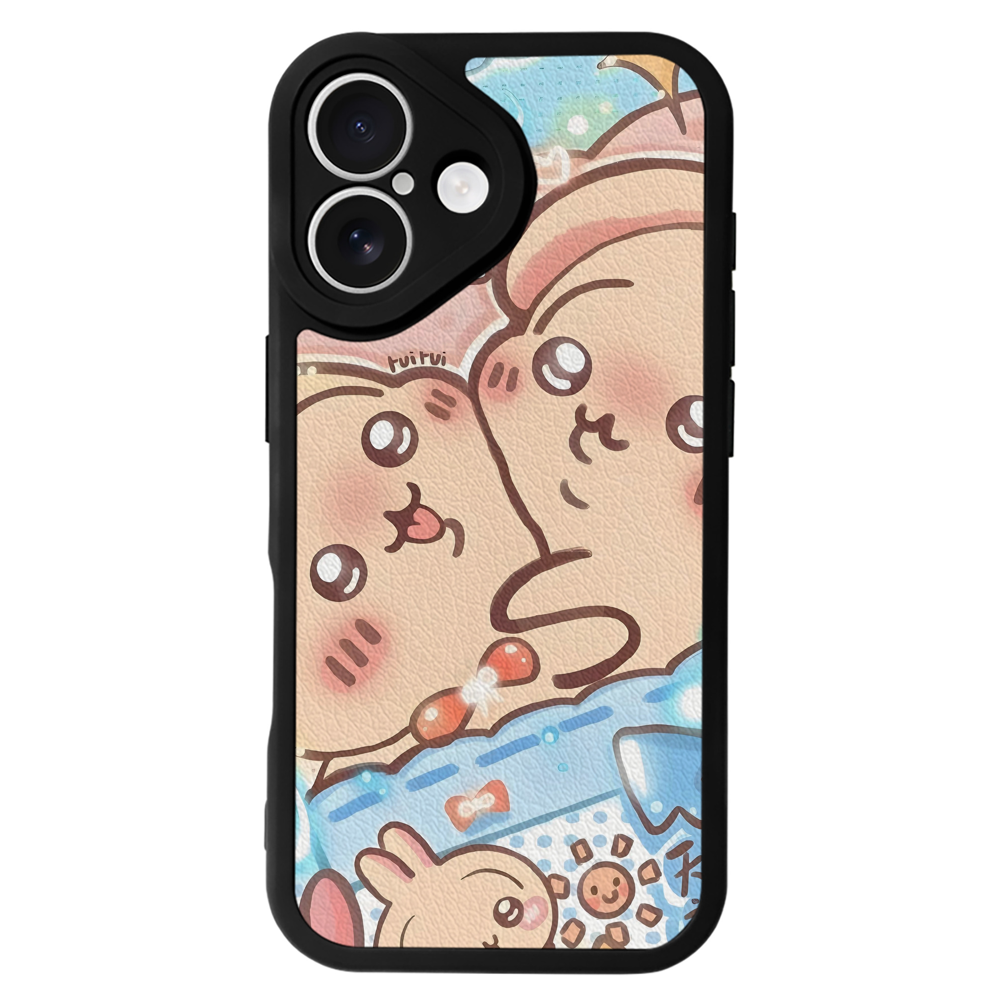 （画像用） ちいかわ Chii-kawa 【iPhone 16シリーズ対応】シリコンスマホケース（レザー調） 材質：シリコン